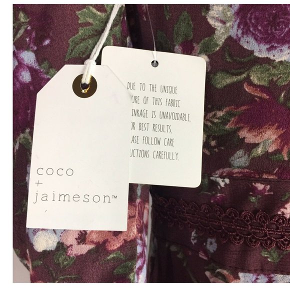 Coco Jaimeson Dress Flare A-Line Small Lace 3/4 Sleeve Mauve French Styl… - Picture 8 of 9